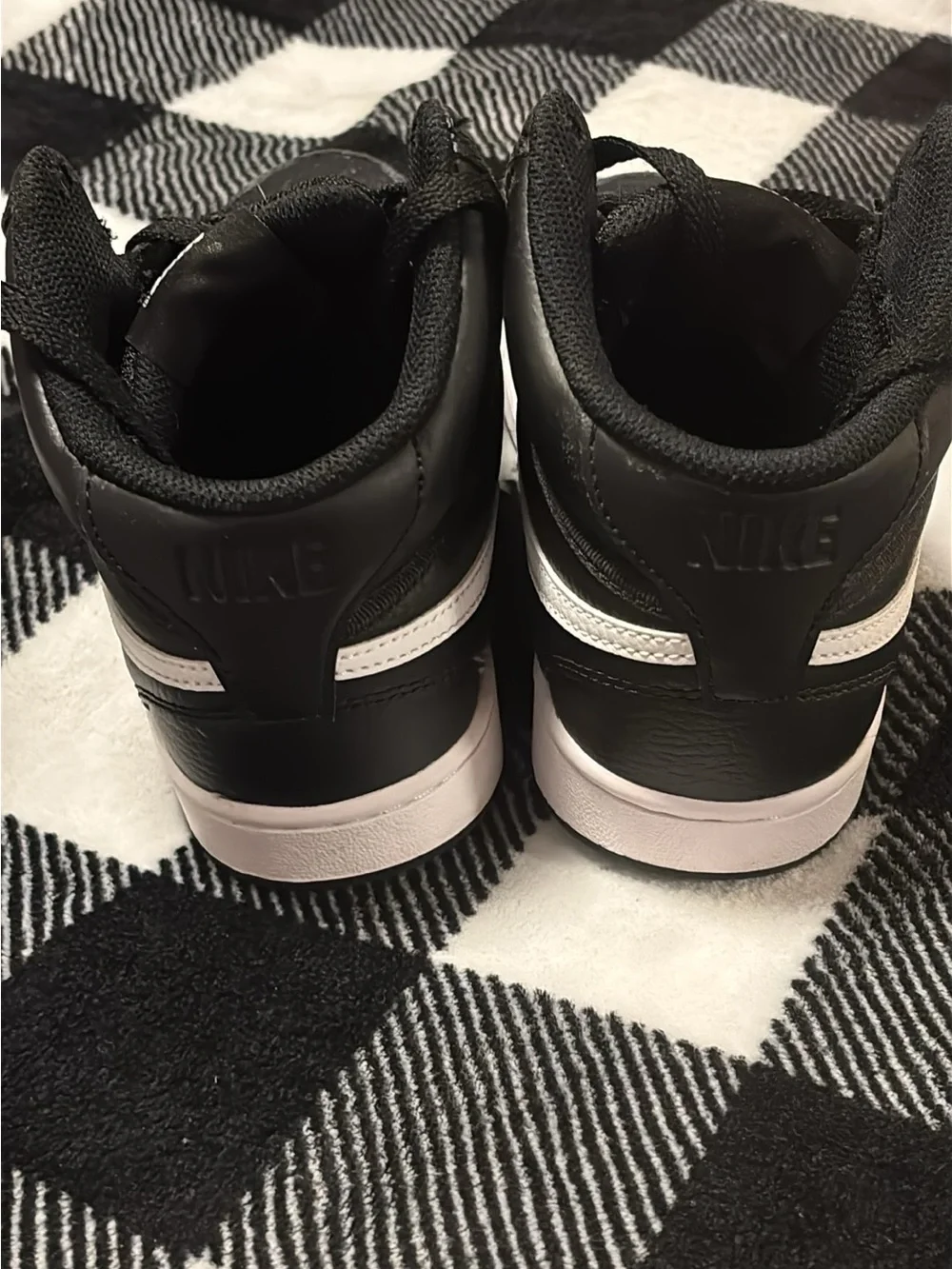 Nike Black and White Court Vision Mid Size 7.5